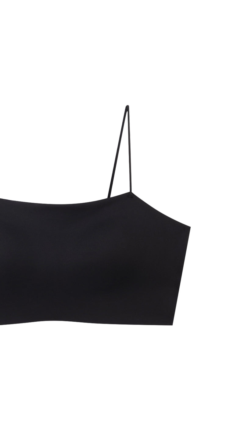 Strap detail of black Padded Cami Bralette