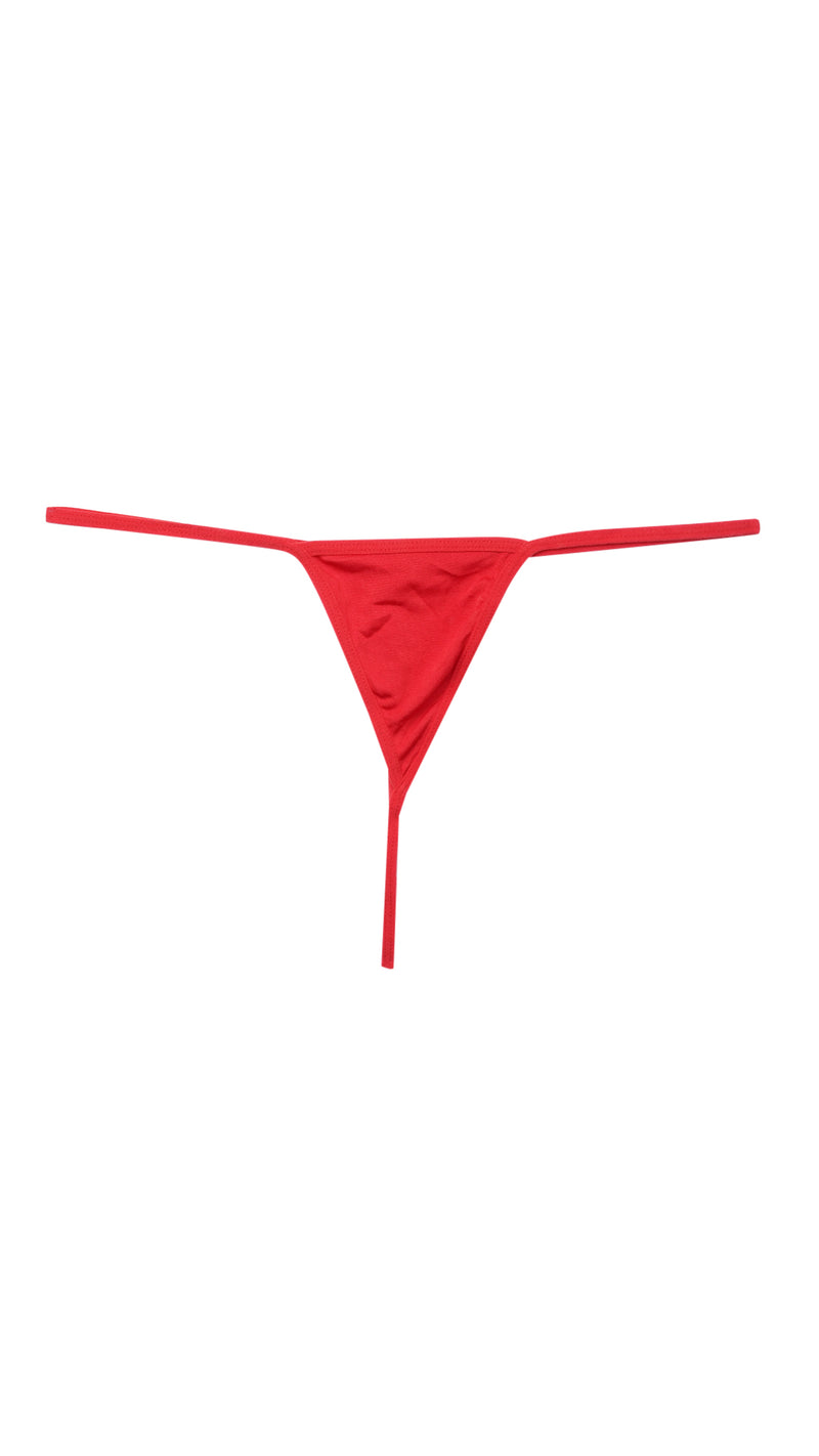 Red lace thong, flat view