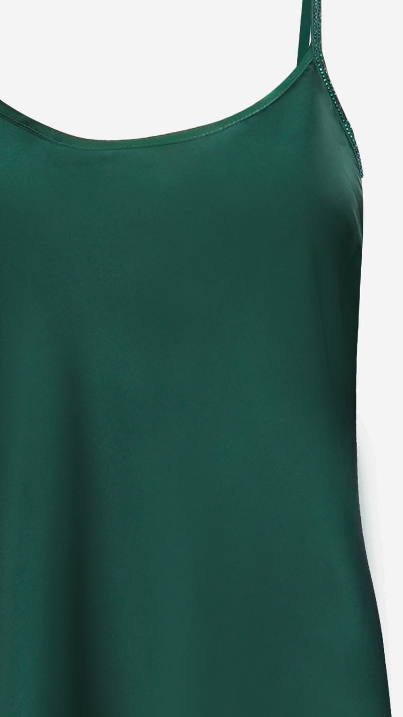Pine Satin Short Slip Nightgown