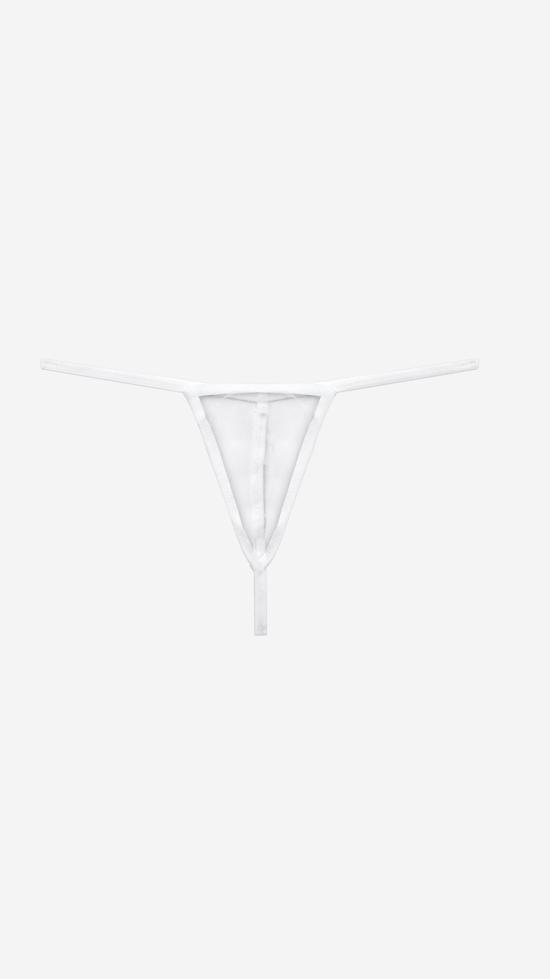 White lace thong, flat view