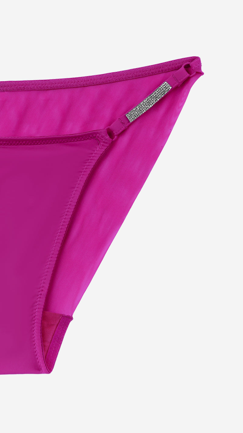 Savvyy Fuchsia Strappy Diamante Trim Brief