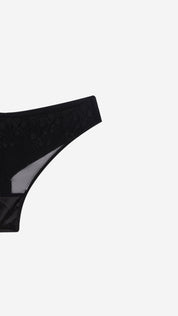 Sheer Net Bikini Panty | Floral Embroidered Mesh Brief