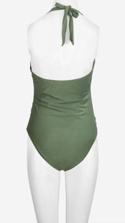 Lightly Padded Halter One-Piece Swimsuit | Ruched Beachwear