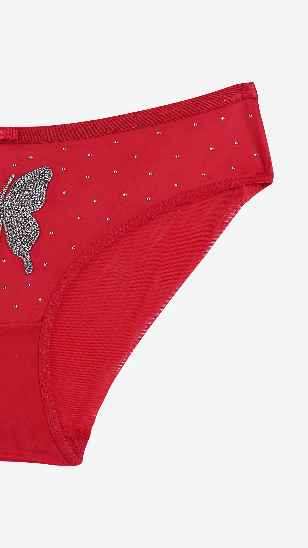 Red Butterfly Stone Sheer Classic Panty