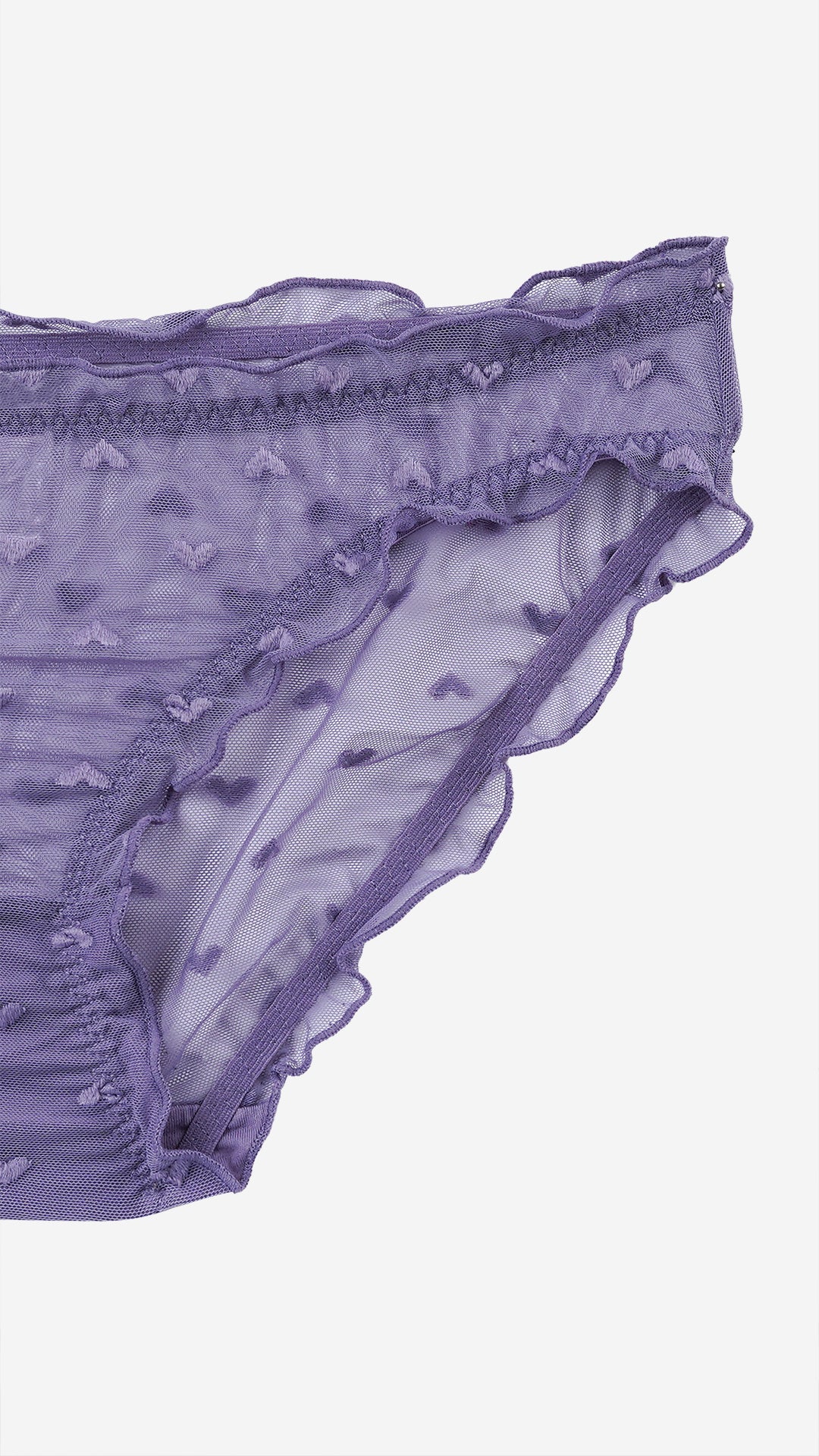Lavender Heart Print Sheer Panty