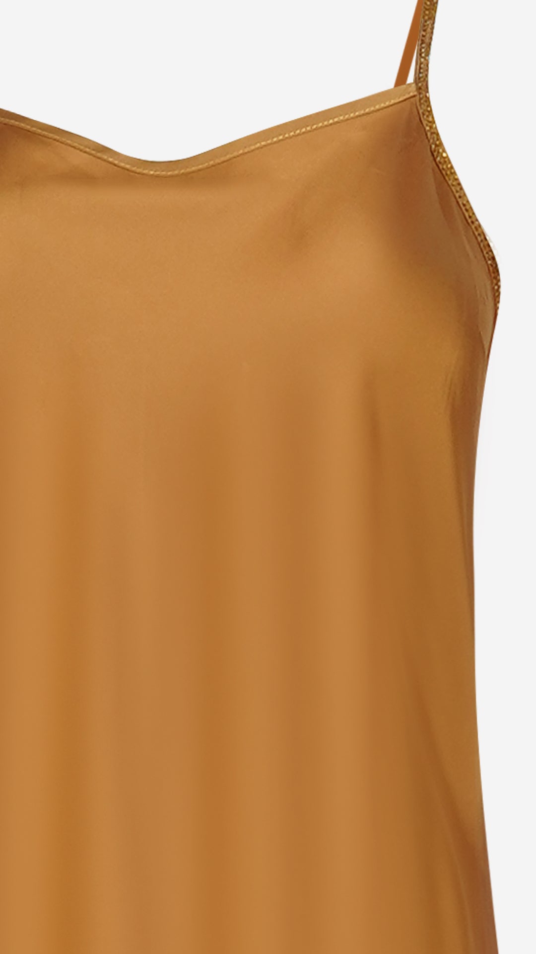 Mustard Satin Short Slip Nightgown
