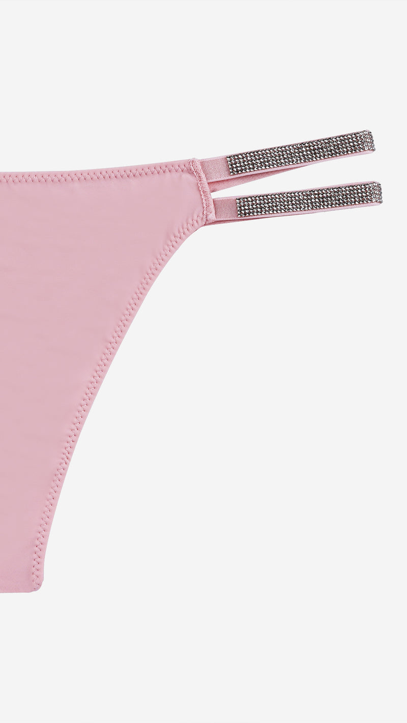 Pink Diamante Strappy Thong