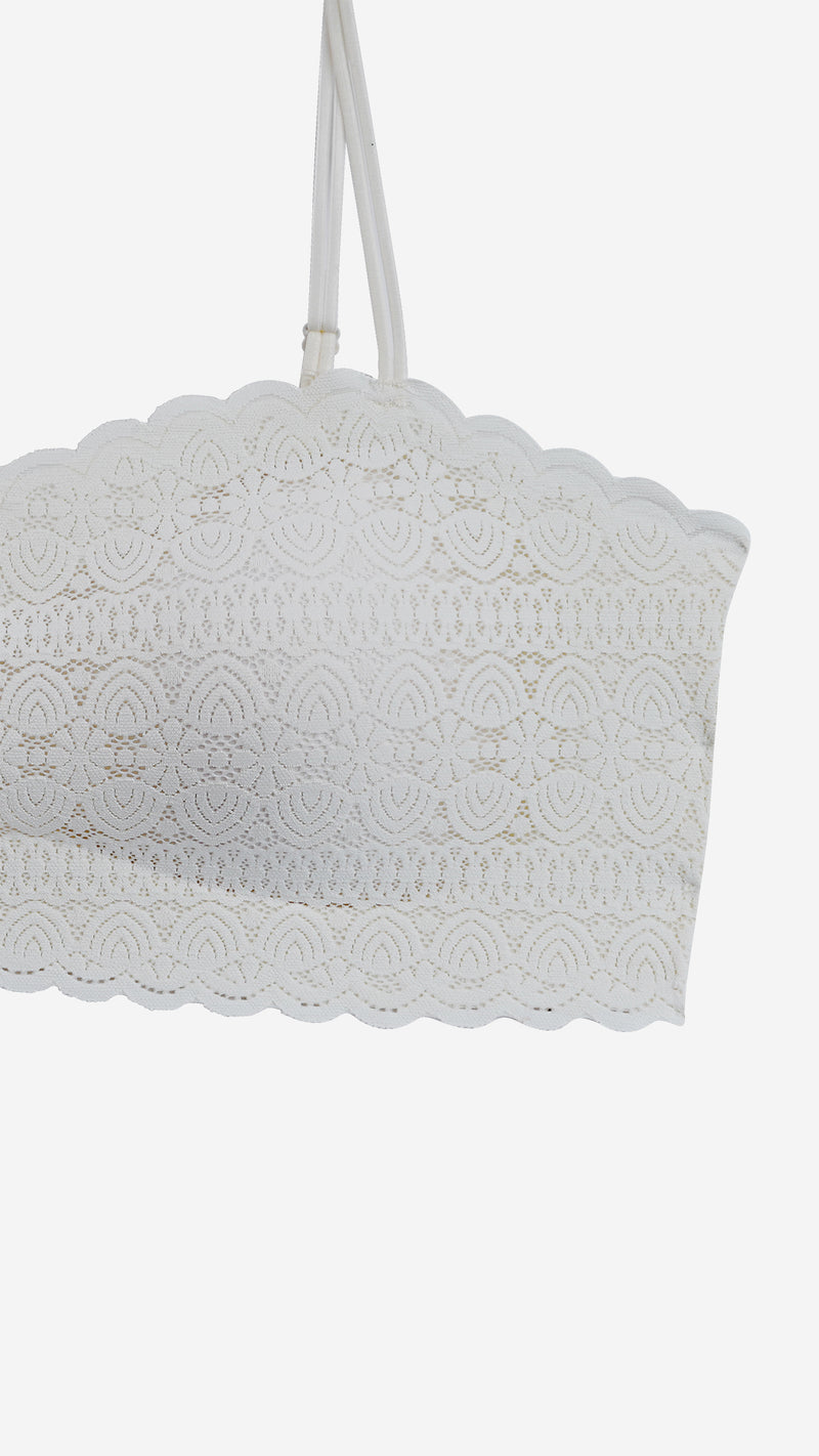 Ivory Lace Padded Bralette, Wire-Free