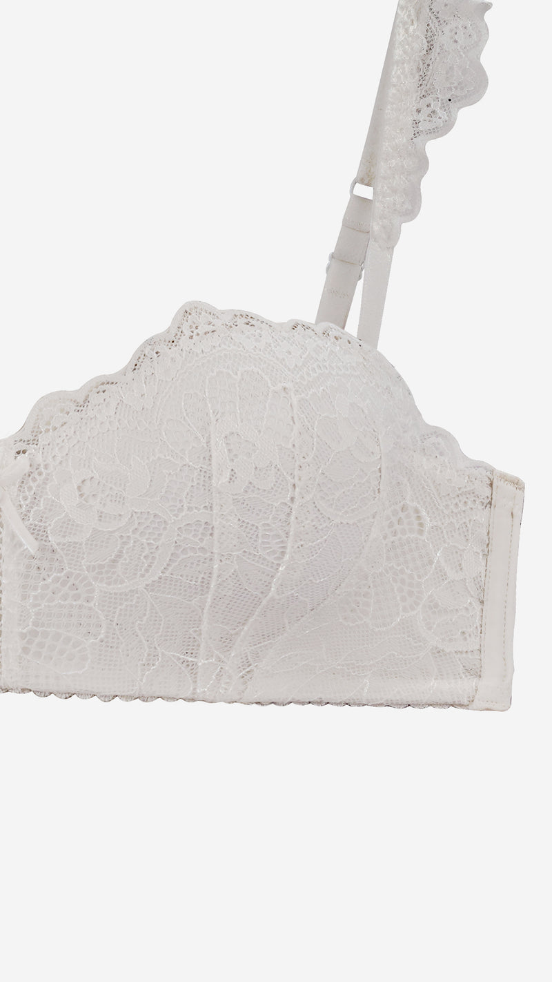 Ivory Lace Push-Up Balconette Wired Bra