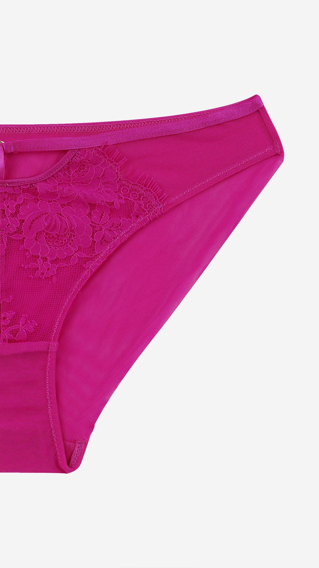 Fuchsia Sheer Lace Cut-Out Panty