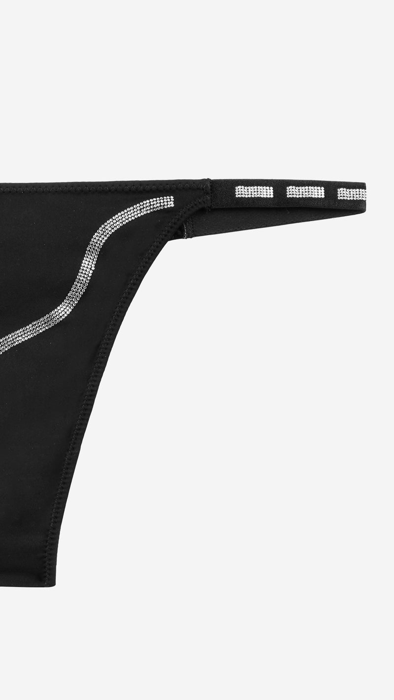 Black Diamante Thong – Stylish Strap