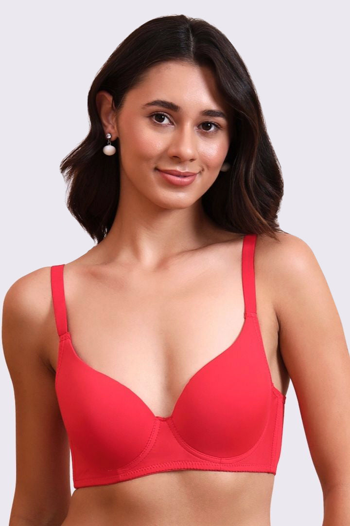AXTZH Classic Contour Bra Offering Natural Shape, Gentle Lift, and Flawless Finish AB2355-RED-DP101