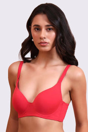 AXTZH Classic Contour Bra Offering Natural Shape, Gentle Lift, and Flawless Finish AB2355-RED-DP101