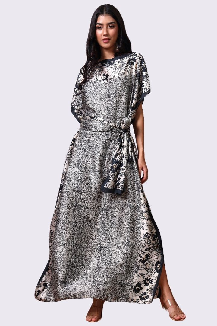 AXTZH Flowing Kaftan Nightwear with Adjustable Waist Strap and Elegant Detailing-BEGPR-K2S