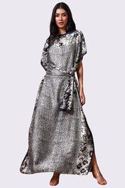 AXTZH Flowing Kaftan Nightwear with Adjustable Waist Strap and Elegant Detailing-BEGPR-K2S