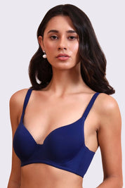 AXTZH Classic Contour Bra Offering Natural Shape, Gentle Lift, and Flawless Finish AB2355-NAVY-DP101