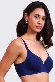 AXTZH Classic Contour Bra Offering Natural Shape, Gentle Lift, and Flawless Finish AB2355-NAVY-DP101