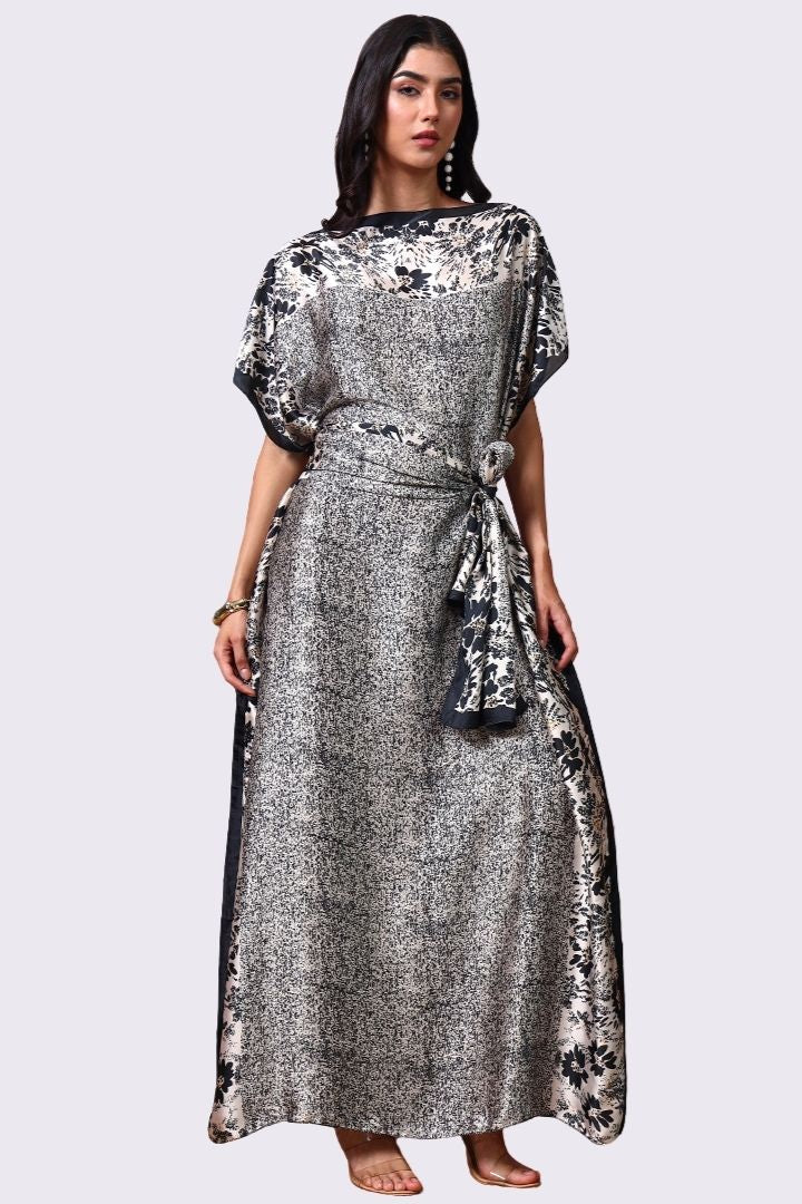 AXTZH Flowing Kaftan Nightwear with Adjustable Waist Strap and Elegant Detailing-BEGPR-K2S