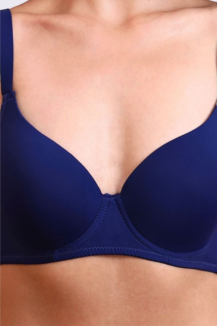 AXTZH Classic Contour Bra Offering Natural Shape, Gentle Lift, and Flawless Finish AB2355-NAVY-DP101