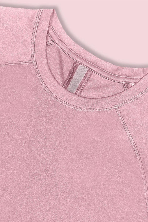 ENAMOR A314 Women Kool Poly Quick Dry Relaxed Fit, Hip Length Workout Raglan T-Shirt