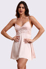 AXTZH Stylish Lace Nightwear with Soft Fabric and Relaxed Flow for Nighttime Elegance X0908-BLUSH-F1S