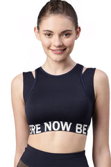 ENAMOR BRA-A201 Navy Active Energy Sports Bra | Dry Fit High Impact Longline Sports Bra