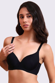 AXTZH Classic Contour Bra Offering Natural Shape, Gentle Lift, and Flawless Finish AB2355-BLACK-DP101