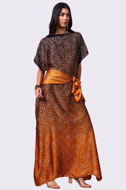 AXTZH Flowing Kaftan Nightwear with Adjustable Waist Strap and Elegant Detailing-BRNPR-K2S