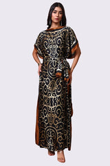 AXTZH Flowing Kaftan Nightwear with Adjustable Waist Strap and Elegant Detailing-COFPR-K2S