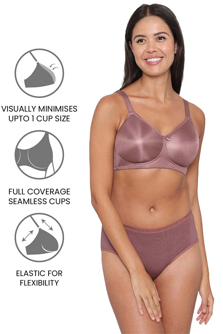 WACOAL BRA-BI05C03 Pixie 2.0 Non Padded Non-Wired Full Cup Everyday Wear Plus Size Full Support Minimizer Bra