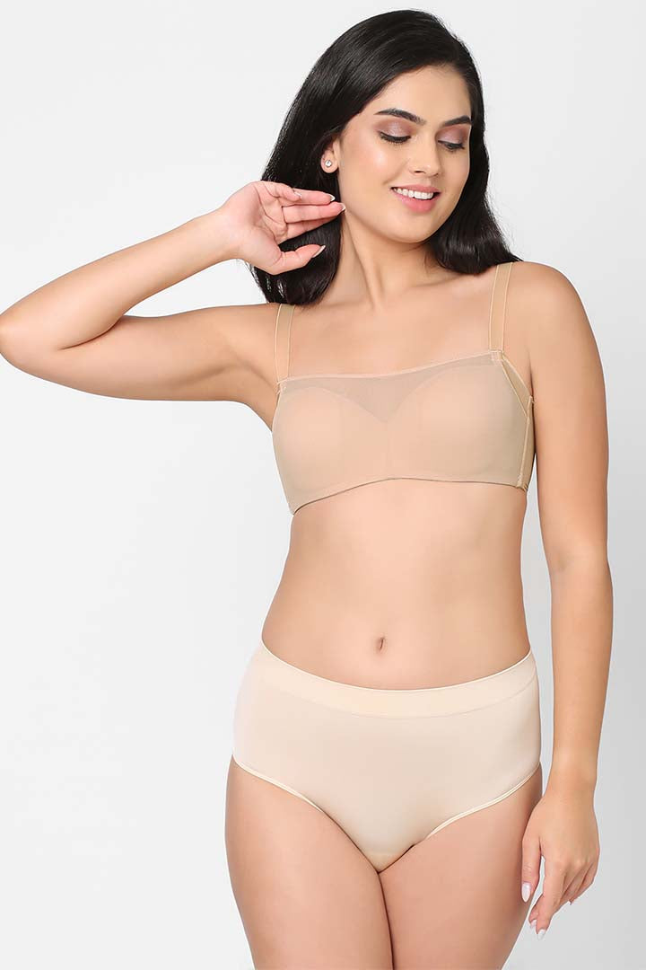 WACOAL BRA IB5246R Contour Padded Wired 3/4th Cup Full Coverage Mesh Fashion Bra - Beige