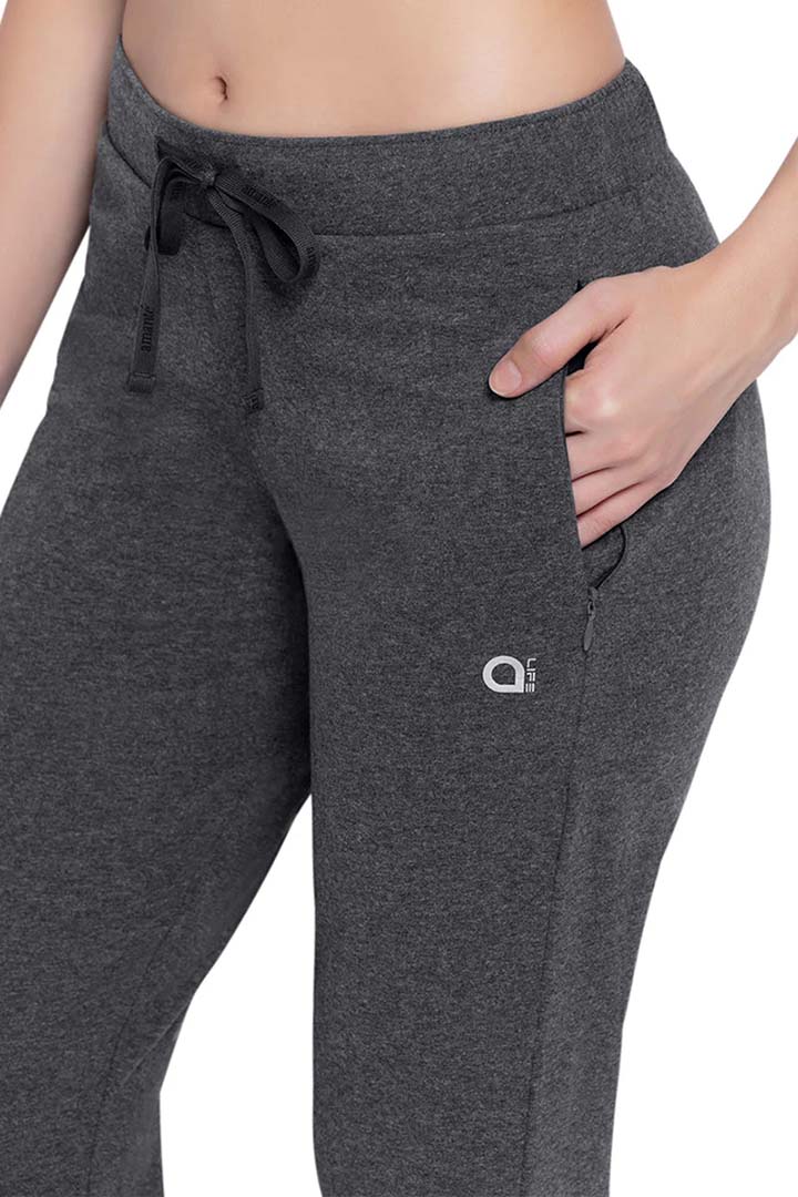 AMANTE ABT85601-GRAY PINSTRIPE MARL ESSENTIAL RELAXED FULL LENGTH PANTS