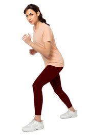 AMANTE ABT94501-BURGUNDY ENERGIZE HIGH RISE ACTIVE LEGGINGS