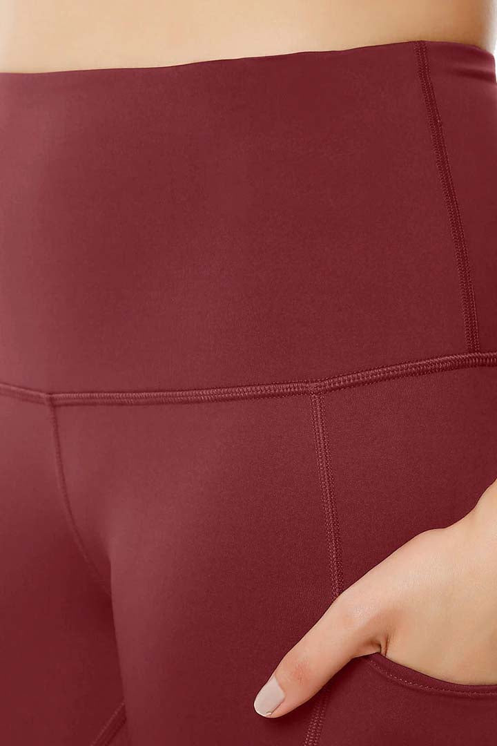 AMANTE ABT99201-CHOCOLATE TRUFFLE FLAUNT PANELLED HIGH RISE ACTIVE LEGGINGS