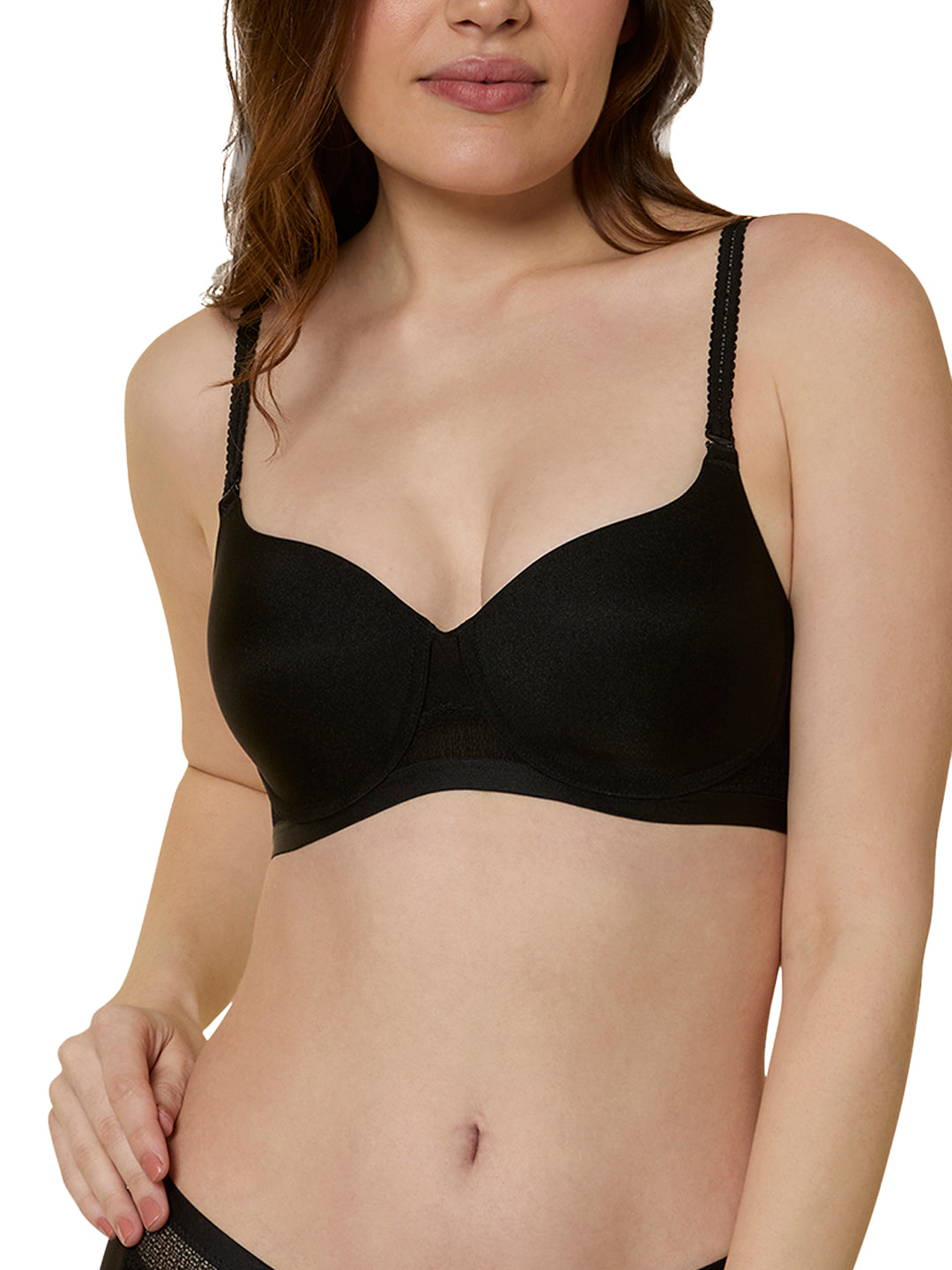 TRIUMPH BRA 110I584-BLACK 04 Padded Wireless Seamless Silhoutte T-shirt Bra