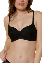 TRIUMPH BRA 110I584-BLACK 04 Padded Wireless Seamless Silhoutte T-shirt Bra