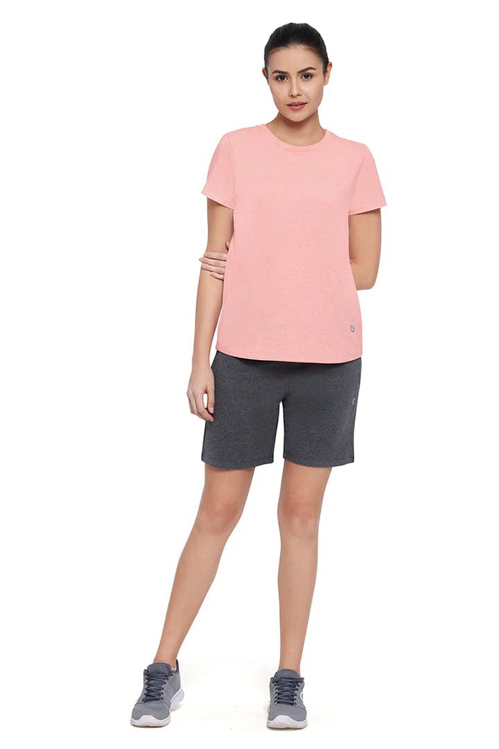 AMANTE ATP85001-PEACH BLOSSOM MARL ESSENTIAL CROP TOP