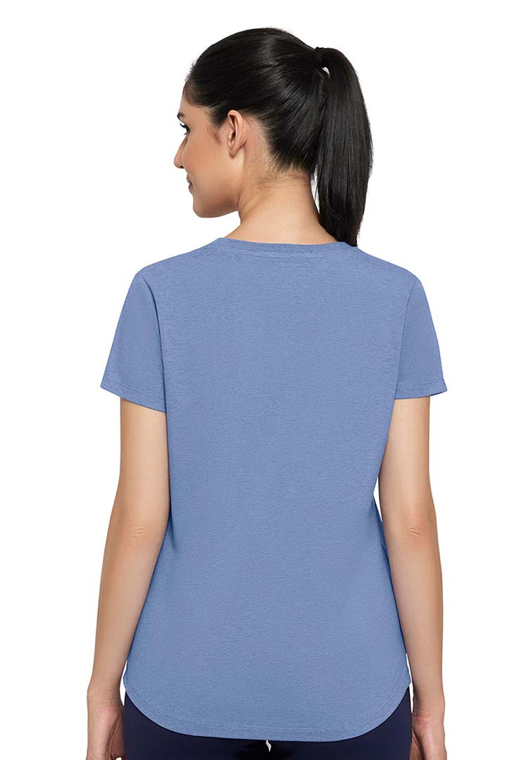 AMANTE ATP85101-INFINITY BLUE MARL ESSENTIAL LONG SLEEVE ROUND NECK T-SHIRT