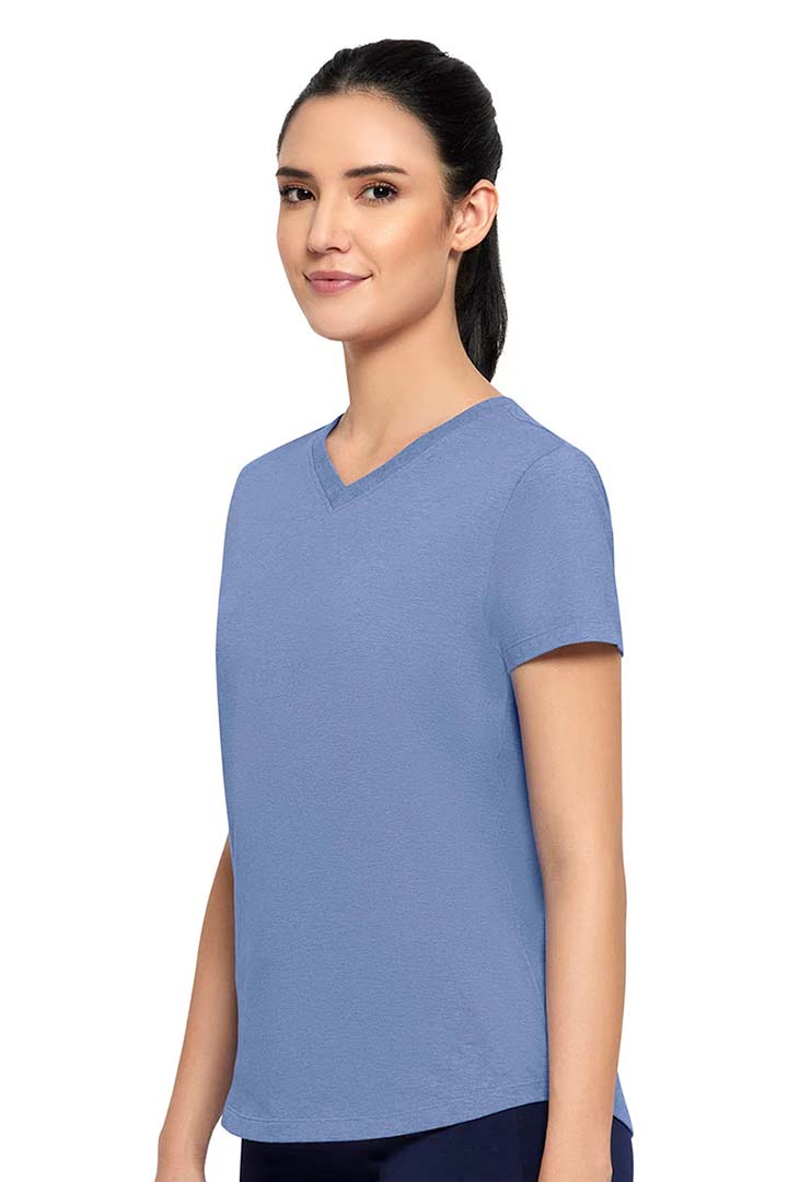 AMANTE ATP85101-INFINITY BLUE MARL ESSENTIAL LONG SLEEVE ROUND NECK T-SHIRT
