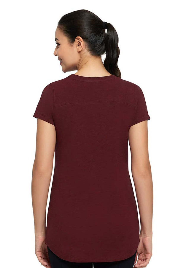 AMANTE ATP85201-POMEGRANATE MARL ESSENTIAL LONG LENGTH TEE