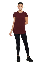 AMANTE ATP85201-POMEGRANATE MARL ESSENTIAL LONG LENGTH TEE