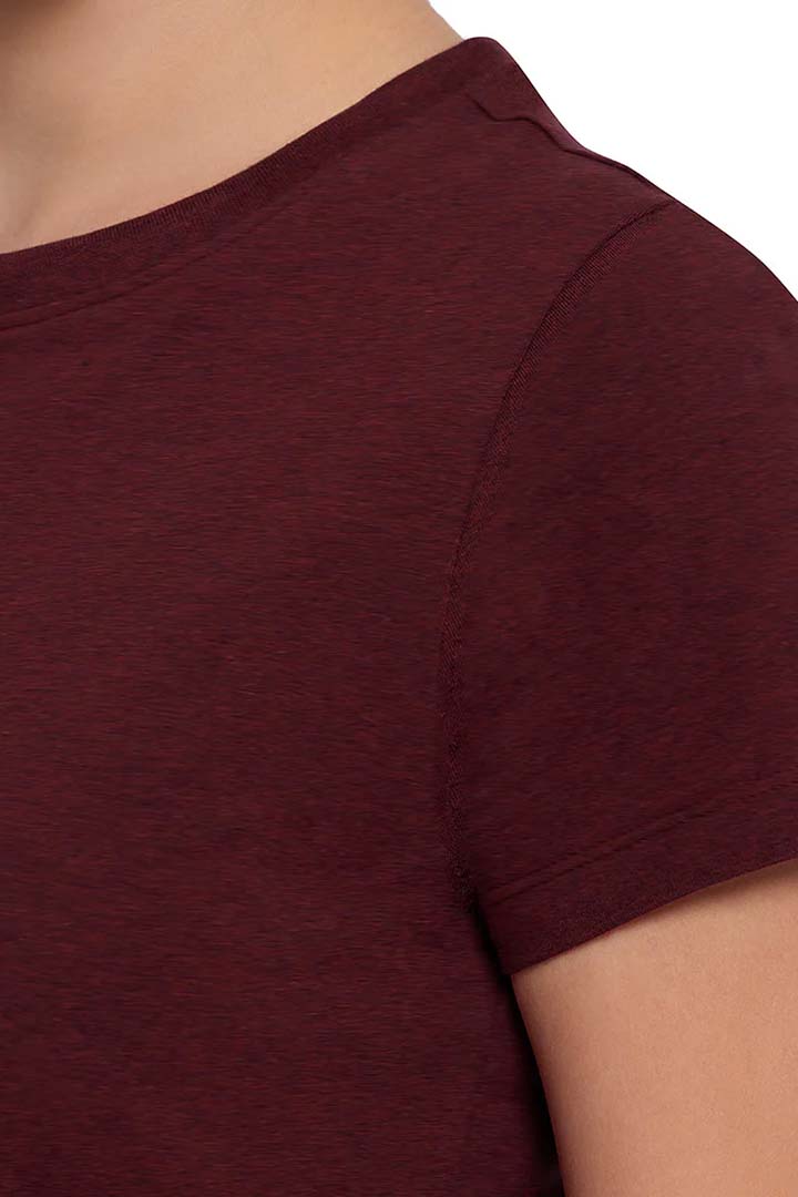 AMANTE ATP85201-POMEGRANATE MARL ESSENTIAL LONG LENGTH TEE