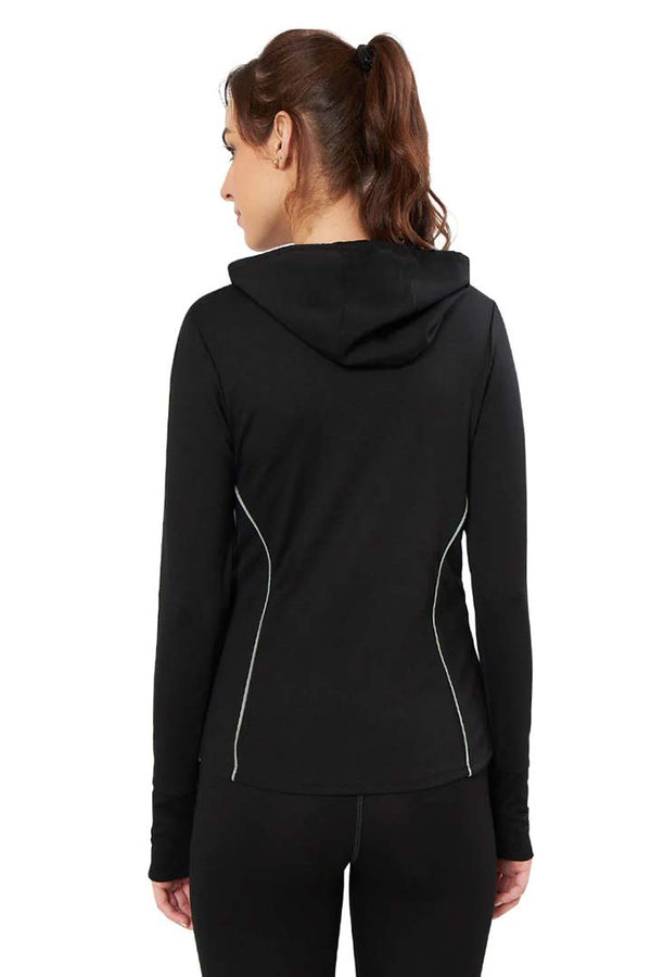 AMANTE ATP94301-JET BLACK FLAUNT HOODIE FULL SLEEVE ACTIVE JACKET