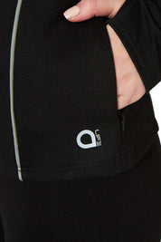 AMANTE ATP94301-JET BLACK FLAUNT HOODIE FULL SLEEVE ACTIVE JACKET