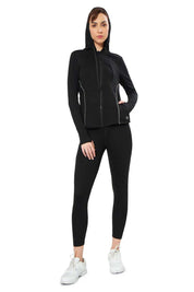 AMANTE ATP94301-JET BLACK FLAUNT HOODIE FULL SLEEVE ACTIVE JACKET