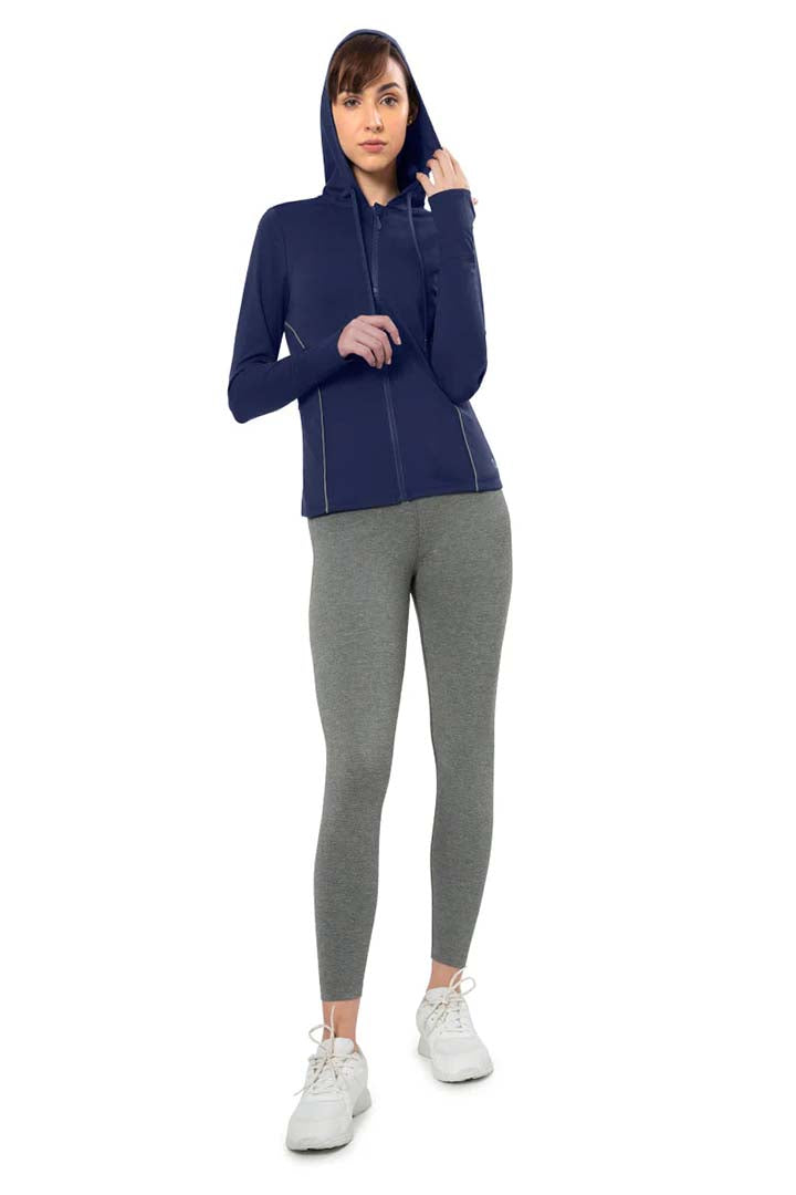 AMANTE ATP94301-MEDIEVAL BLUE FLAUNT HOODIE FULL SLEEVE ACTIVE JACKET