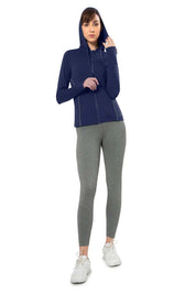 AMANTE ATP94301-MEDIEVAL BLUE FLAUNT HOODIE FULL SLEEVE ACTIVE JACKET