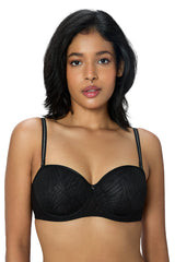 TRIUMPH BRA 123I572-BLACK COMFORT FIT SELF PATTERN BRA