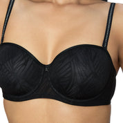 TRIUMPH BRA 123I572-BLACK COMFORT FIT SELF PATTERN BRA