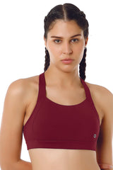 Chocolate Truffle AMANTE BRA-ABR98801 Energize High Impact Round Neck Sports Bra